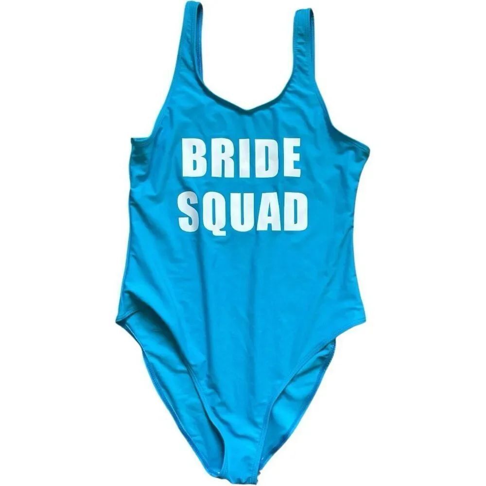 Brand New Boutique Bride Squad One Piece Swimsuit Bathing Suit - Sz L